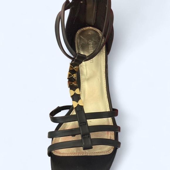 Black and Gold Strappy Sandals Dressbarn 8 - Picture 1 of 6